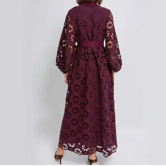 Tuckernuck Merlot Lace Calliope Dress - Picture 3 of 8